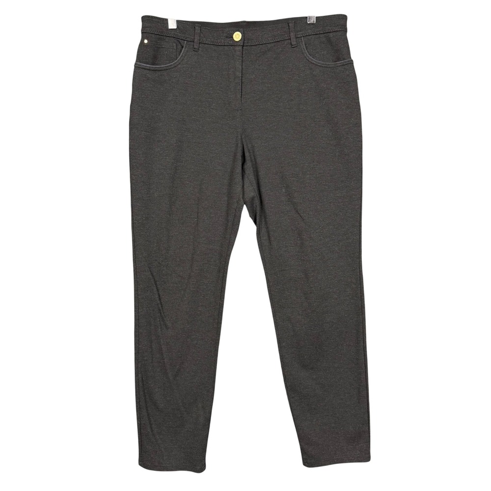 Chicos Pants 2.5 Womens 14 Charcoal Gray So Slimming High‎ Rise Stretch 35x30